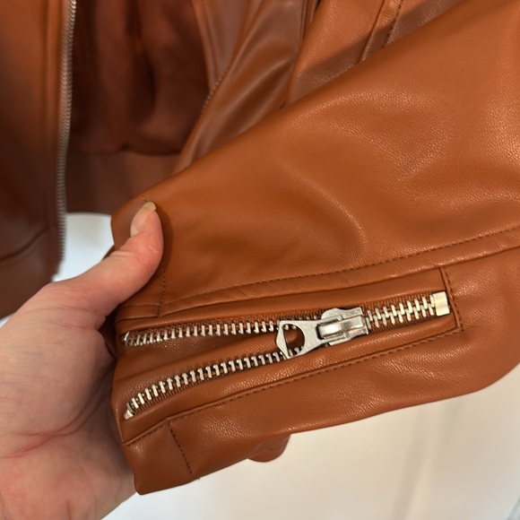 TORRID Brown Faux Leather Moto Jacket Size 1 - Picture 9 of 9